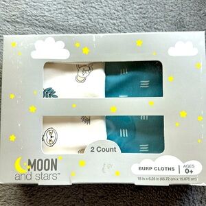 Moon and Stars burp cloths 100 % cotton